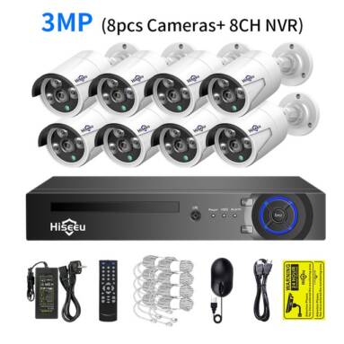 €278 with coupon for Hiseeu 5MP 3MP H.265 8CH POE Security Surveillance Camera System Kit Set AI Face Detection Audio Record IP Home CCTV Video NVR from EU warehouse GEEKBUYING