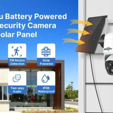 €64 with coupon for Hiseeu CQ1 Outdoor Solar Security Camera from EU warehouse GEEKBUYING