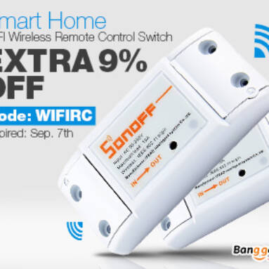 9% OFF for Arduino Compatible modules and Smart Home WIFI Wireless Remote Control Switch from BANGGOOD TECHNOLOGY CO., LIMITED