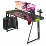 135 € s kuponom za Hoffree Gaming Desk 47″ veliki stolni ergonomski dizajn s držačem za čašu Kuka za slušalice i podloga za miš RGB svjetlo za kućni ured iz EU PL skladišta BANGGOOD