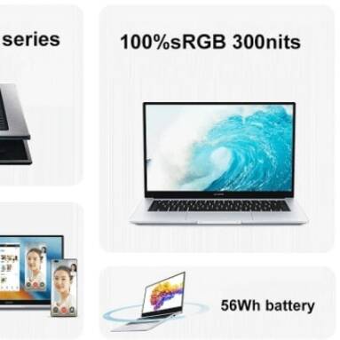 €960 with coupon for Honor MagicBook 14 2021 Ryzen Edition 14.0 inch AMD R7-5700U 16GB RAM 3200MHz 512GB NVMe SSD 300nits 100%sRGB 56Wh Battery WiFi6 Camera Backlit Fingerprint Full-featured Type-C Fast Charging Notebook from BANGGOOD