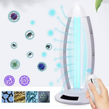 $45 with coupon for Household Ozone Ultraviolet Lamp Indoor Disinfection Lamp Sterilization Lamp220V – White Remote control timing version from GEARBEST