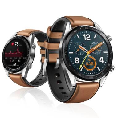 €73 with coupon for Huawei WATCH GT Fashion Version 46MM 1.39” AMOLED Screen Heart Rate Intelligent Sleep Statistics GPS+GLONASS+GALILEO 5ATM Waterproof 15 Days Battery Life Smart Watch from BANGGOOD