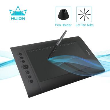 $76 with coupon for Huion H610 PRO V2 Graphic Tablet 8192 / Tile Function / Power-free Pen from Gearbest