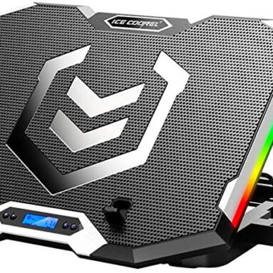 €38 with coupon for ICE COOREL Gaming Laptop Cooler RGB Cooling Pad Radiator USB 6 Fans Computer Stand with Mobile Phone Holder for Under 21″ Laptop from EU CZ warehouse BANGGOOD