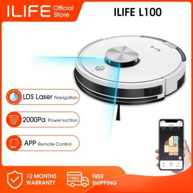 €196 with coupon for ILIFE L100 Robot Vacuum Cleaner 2000Pa Suction LDS Laser Navigation 2900mAh Battery 90Mins Run Time 450ml Dust Tank Carpet Boost Alexa Google Assistant APP Control from EU warehouse GEEKBUYING