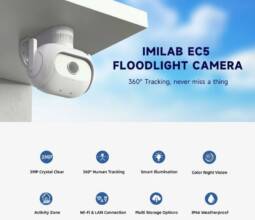 €66 with coupon for IMILAB EC5 3MP Smart WIFI IP Camera Floodlight Two Way Audio Color Night Vision IP66 Weatherproof Security Camera from BANGGOOD