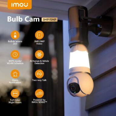 €34 with coupon for IMOU Bulb Camera 5MP from ALIEXPRESS