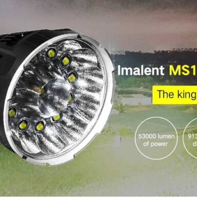 €396 with coupon for Imalent MS12 12 x XHP70 53000Lumens 8Modes IPX8 Waterproof Power Indicator Brightness LED Flashlight 8 x 20700/4300 from BANGGOOD
