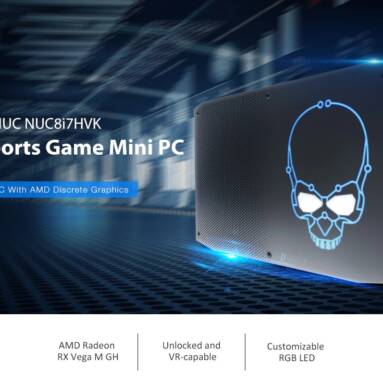 €1052 with coupon for Intel NUC NUC8i7HVK E-sports Game Mini PC – Black Barebone EU Plug from GEARBEST