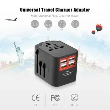 $11 with coupon for International Multifunctional 4 USB Port Travel Charger Adapter from GearBest