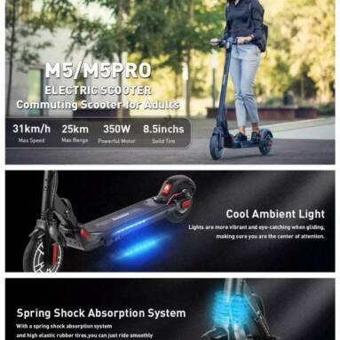 €319 with coupon for Iscooter M5 Pro 36V 7.5Ah 350W 8.5in Folding Moped Electric Scooter 25-31km/h Top Speed 25KM Mileage Electric Scooter Max Load 120Kg from EU warehouse GEEKBUYING
