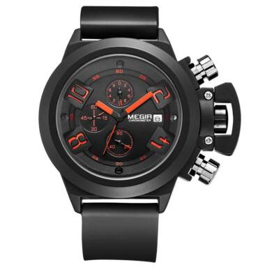 61% OFF MEGIR 2002 Male Silicone Band Quartz Watch,limited offer $12.99 from TOMTOP Technology Co., Ltd