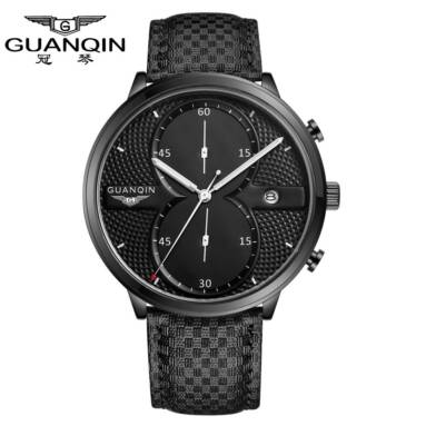 $4 Off GUANQIN 2016 Fashion Men’s Luxury Top Brand Big Dial Full Black Sport Quartz Watch with Stopwatch Male ,free shipping $20.99(Code:GUANQIN4) from TOMTOP Technology Co., Ltd