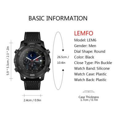 $20 OFF LEMFO LEM6 3G Smart Watch,free shipping $109.99(Code:LEMFO20) from TOMTOP Technology Co., Ltd