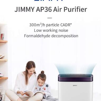€45 with coupon for JIMMY AP36 Air Purifier 300m³/h Particle CADR 40m³/h Formaldehyde CADR 3 Intelligent Modes 3 Gear Air Speeds LED Display from EU CZ warehouse BANGGOOD