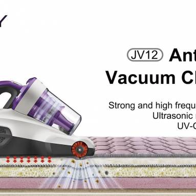 €81 with coupon for JIMMY JV12 Anti-mite Vacuum Cleaner 400W Strong Power Ultrasound UV-C Sterilization 220mm Widened Suction Port with Patented Composite Brush Roll Dual Cyclone & MIF Filter 0.4L Dust Cup from EU PL warehouse GEEKBUYING