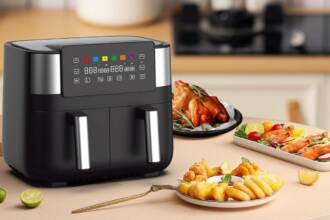 €99 with coupon for JOYAMI 1800W Air Fryer with 2 Baskets from EU warehouse GEEKBUYING