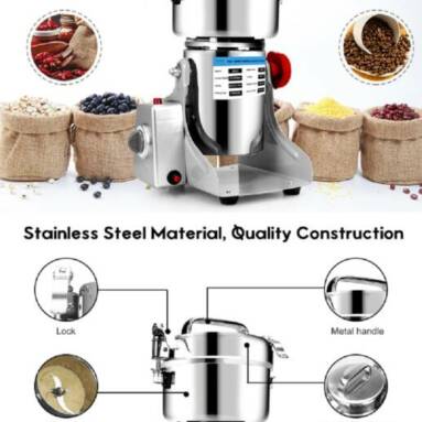 €74 with coupon for JUSTBUY 800A 2500W 800g Electric Grains Spices Cereal Dry Food Grinder Mill Grinding Machine Stainless Steel Blender from BANGGOOD