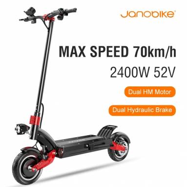 €971 with coupon for Janobike X10 Electric Scooter 2400W 52V Brushless Motor 23.4AH Battery 10Inch Off Road Tire Max Speed 70KM/H from EU PL warehouse WIIBUYING
