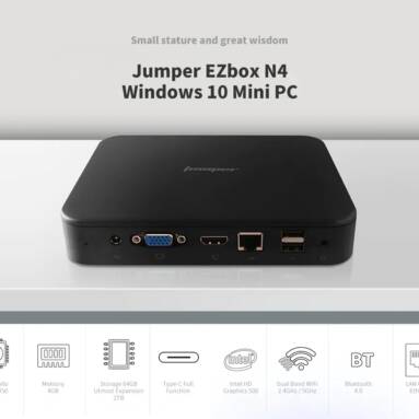 $159 with coupon for Jumper EZbox N4 Windows 10 Mini PC – Black EU Plug from GEARBEST