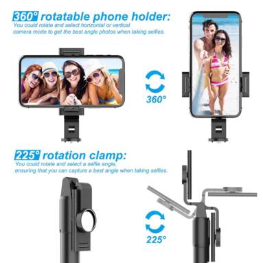 $7 with coupon for K10 Wireless Bluetooth Tripod Selfie With One Button Control Photo Selfie Stick from GEARBEST