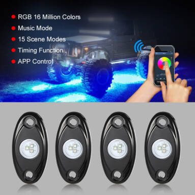 $6 OFF 4pcs 12V RGB LED Rock Lights for Jeep,free shipping $33.99(Code:AK5266) from TOMTOP Technology Co., Ltd