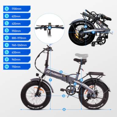 €920 with coupon for KAISDA K2 20*4.0 inch Fat Tire CST Tire Off-road Folding Electric Moped Folding Bike Mountain Bicycle 500W Motor SHIMANO 7-Speeds Derailleur LCD Display 10Ah Battery Max Speed 35km/h Aluminum alloy Frame from EU warehouse GEEKBUYING