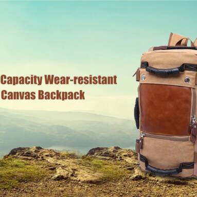$31 with coupon for KAKA Large Capacity Chic Canvas Backpack – BROWN SUGAR from GearBest