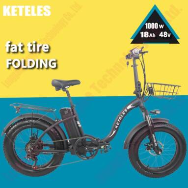€1147 with coupon for KETELES KF9 1000W 48V 18Ah Electric Bicycle 20*4.0 Fat Inch Tire 45km/h Max Speed 70km Mileage 200kg Max Load Electric Bike from EU CZ warehouse BANGGOOD
