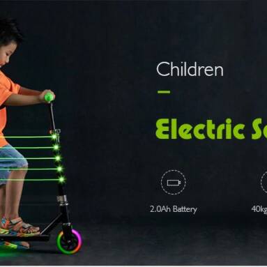 $99 with coupon for KOOWHEEL E3 Electric Kick Children Scooter with LED Lights – BLACK EU PLUG from GearBest