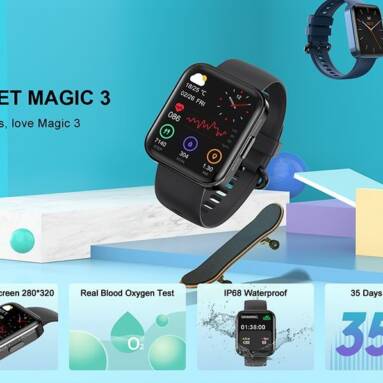 €23 with coupon for [Real SpO2 Monitor] KOSPET MAGIC 3 1.71 inch 3D Curved Full Touch Screen Heart Rate Blood Pressure Monitor 50+ Watch Face 20 Sports Mode Smart Watch from BANGGOOD