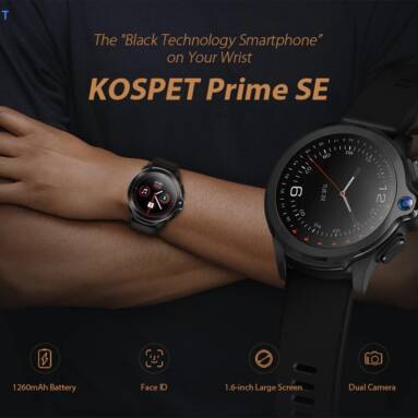 $99 with coupon for KOSPET Prime SE Face ID Dual Cameras 4G Smartwatch Phone from GEARBEST
