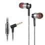 KSD - A23 On-cord In-ear Earphones with Microphone  -  BLACK
