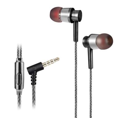 $1 flashsale for KSD – A23 On-cord In-ear Earphones with Microphone  –  BLACK from GearBest