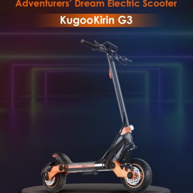 €945 dengan kupon untuk KUGOO KIRIN G3 Adventurers Electric Scooter Motor belakang 1200W 52V 18Ah Baterai lithium panel kontrol layar sentuh Sistem suspensi TPU IPX4 dari gudang UE GEEKBUYING
