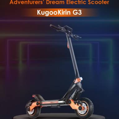 €869 with coupon for KUGOO KIRIN G3 Adventurers Electric Scooter 1200W rear motor 52V 18Ah Lithium battery touchable display control panel TPU suspension system IPX4 from EU warehouse GEEKBUYING