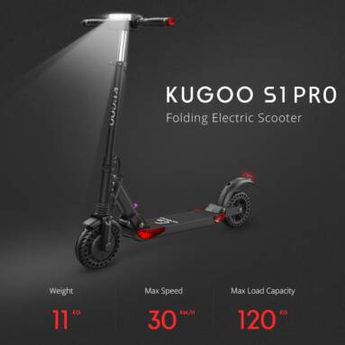 €239 with coupon for KUGOO S1 Pro Folding Electric Scooter 350W Motor LCD Display Screen 3 Speed Modes Max 30km/h from EU warehouse GSHOPPER