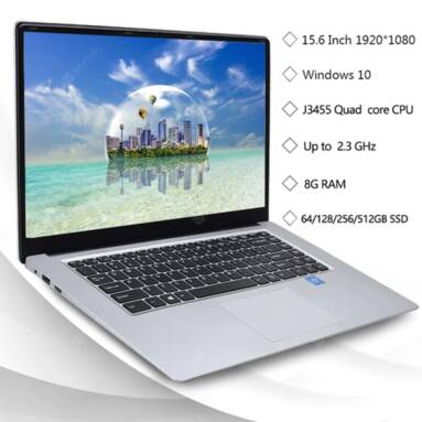 $259 with coupon for KUU A8 15.6-inch FHD IPS Screen 8GB RAM Laptop CPU Intel Celeron J3455 – Silver 256GB from GEARBEST