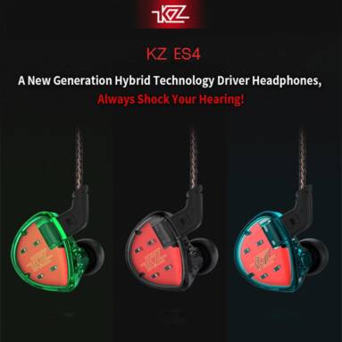 $9 with coupon for KZ ES4 HiFi Hybrid In-ear Earphone Wired Earbuds – BLACK with MIC from GearBest
