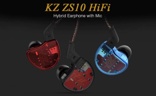 27 With Coupon For Kz Zs10 Hifi Hybrid Earphone Black With Mic