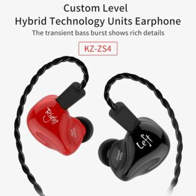 $15 with coupon for KZ ZS4 HiFi Stereo In-ear Earphone Music Earbuds – BLACK WITHOUT MIC from GearBest