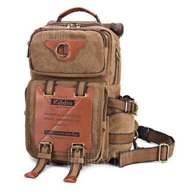 $26 flash sale for Kabden 7015 Canvas Leisure Shoulder Sling Bag Handbag  –  KHAKI from GearBest