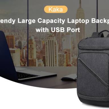 $28 with coupon for Kaka Trendy Large Capacity Laptop Backpack with USB Port – BLACK from GearBest