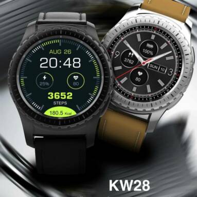 $39 with coupon for KingWear KW28 Smartwatch Phone – Black from GEARBEST