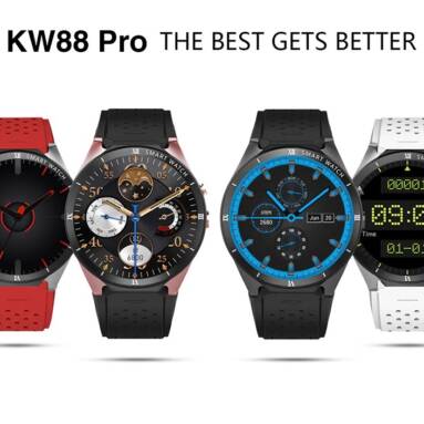 $79 with coupon for KingWear KW88 Pro 3G Smartwatch Phone – BLACK from GearBest