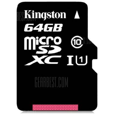 $19 with coupon for Kingston 64GB Micro SDXC Memory Card  –  64GB  BLACK from GearBest