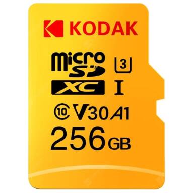 $34 with coupon for Kodak High Speed U3 A1 V30 Micro SD Card TF Card – Yellow 256G from GEARBEST