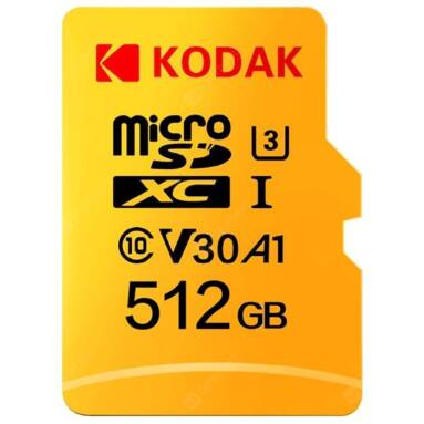 €71 with coupon for Kodak High Speed U3 A1 V30 Micro SD Card TF Card – Yellow 512G from GEARBEST