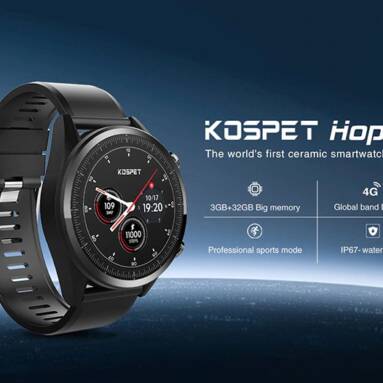 $138 with coupon for Kospet Hope 4G Smartwatch With 3GB+32GB from TOMTOP